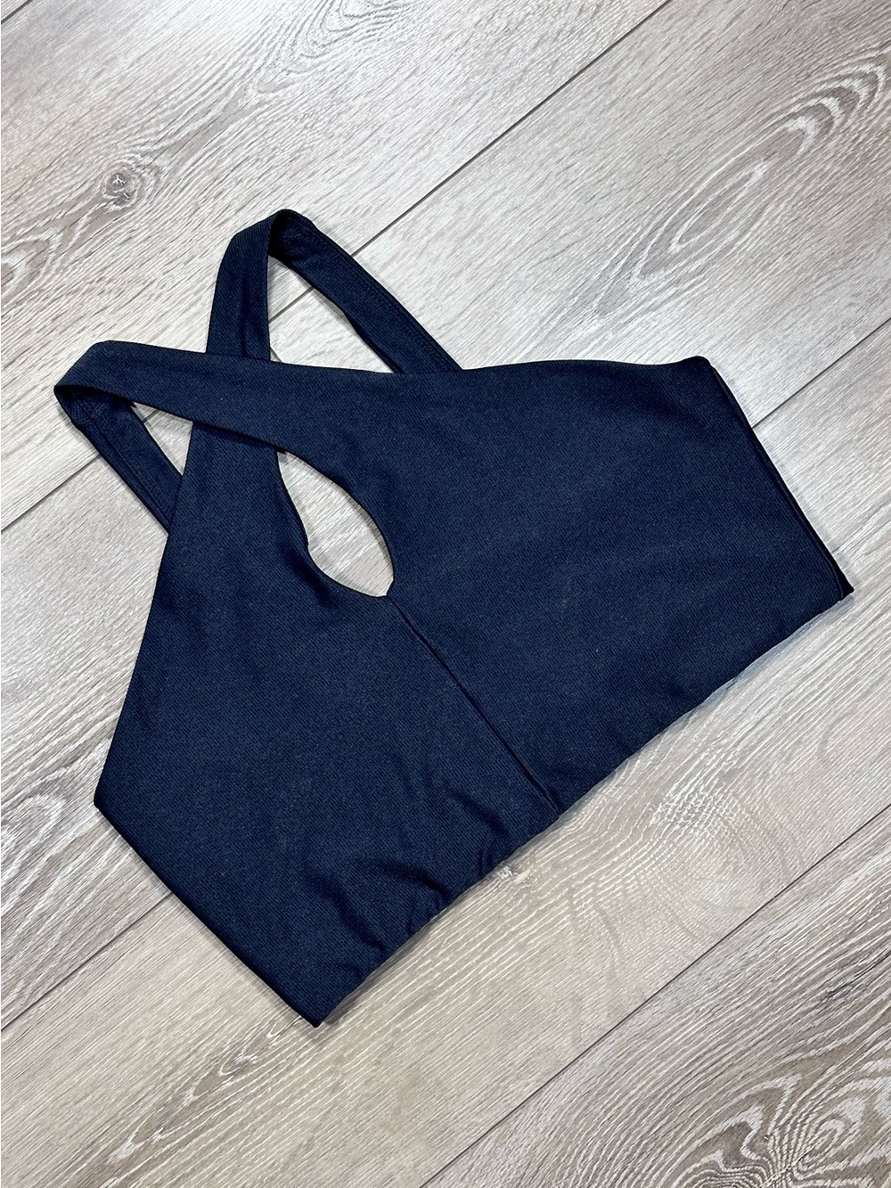 All In Motion Cross Front Ribbed Halter Strap Sports Bra - Picture 4 of 11